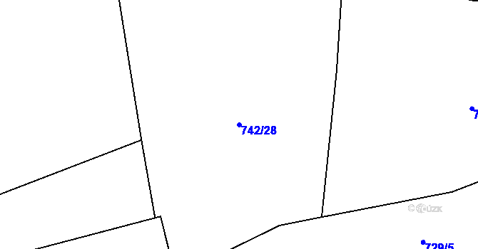 Parcela st. 742/28 v KÚ Prlov, Katastrální mapa