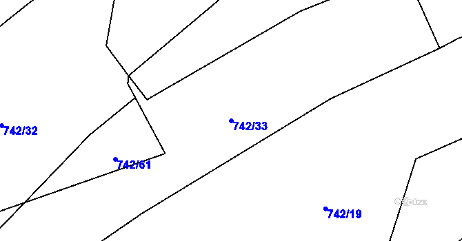 Parcela st. 742/33 v KÚ Prlov, Katastrální mapa