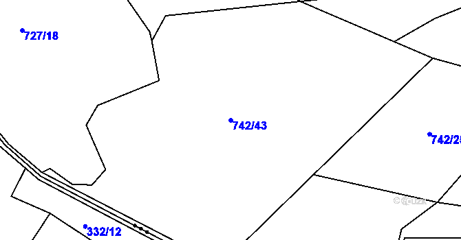 Parcela st. 742/43 v KÚ Prlov, Katastrální mapa