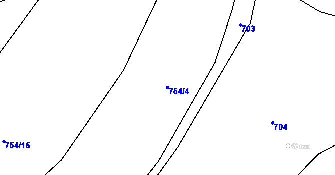 Parcela st. 754/4 v KÚ Prlov, Katastrální mapa