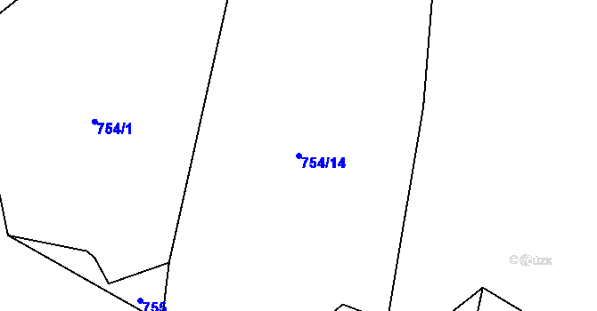 Parcela st. 754/14 v KÚ Prlov, Katastrální mapa
