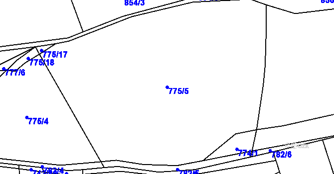 Parcela st. 775/5 v KÚ Prlov, Katastrální mapa