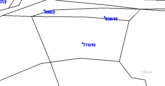 Parcela st. 775/10 v KÚ Prlov, Katastrální mapa