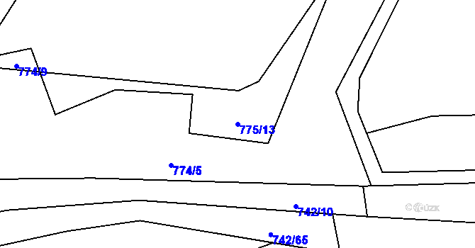 Parcela st. 775/13 v KÚ Prlov, Katastrální mapa