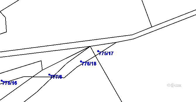 Parcela st. 775/17 v KÚ Prlov, Katastrální mapa