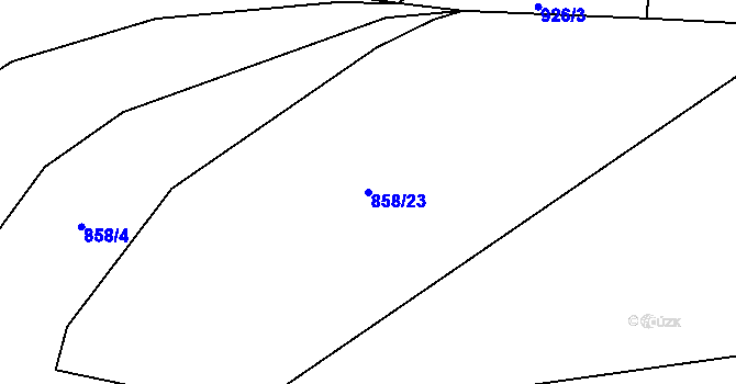 Parcela st. 858/23 v KÚ Prlov, Katastrální mapa