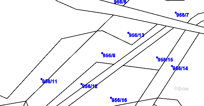 Parcela st. 956/8 v KÚ Prlov, Katastrální mapa