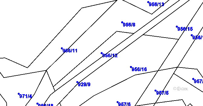Parcela st. 956/12 v KÚ Prlov, Katastrální mapa