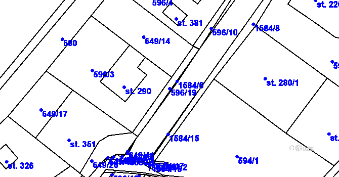 Parcela st. 596/19 v KÚ Prlov, Katastrální mapa