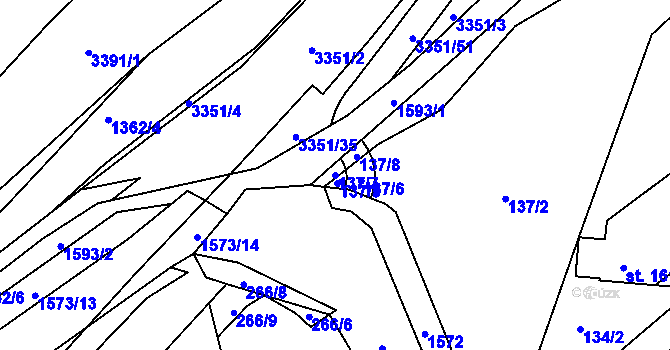 Parcela st. 137/7 v KÚ Prlov, Katastrální mapa