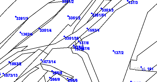 Parcela st. 137/8 v KÚ Prlov, Katastrální mapa