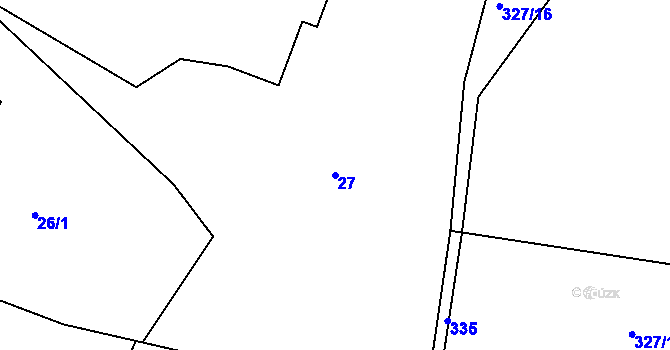 Parcela st. 27 v KÚ Probluz, Katastrální mapa