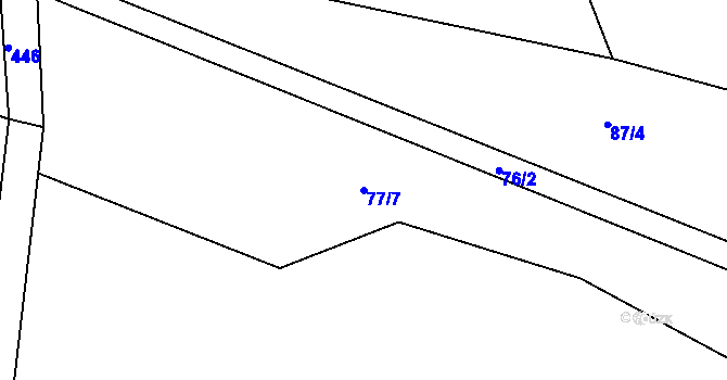 Parcela st. 77/7 v KÚ Probluz, Katastrální mapa