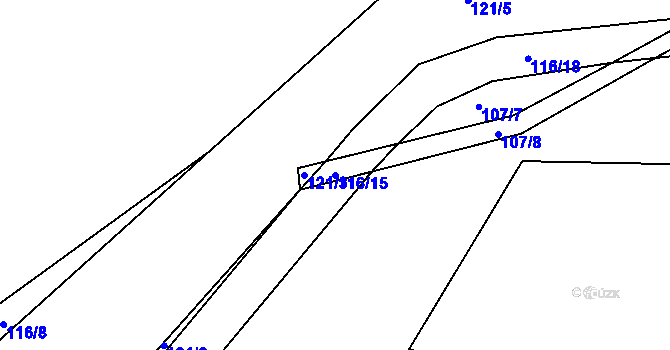 Parcela st. 116/15 v KÚ Probluz, Katastrální mapa