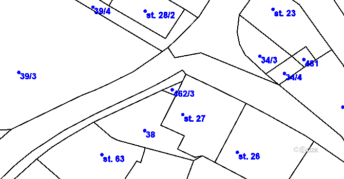 Parcela st. 462/3 v KÚ Probluz, Katastrální mapa
