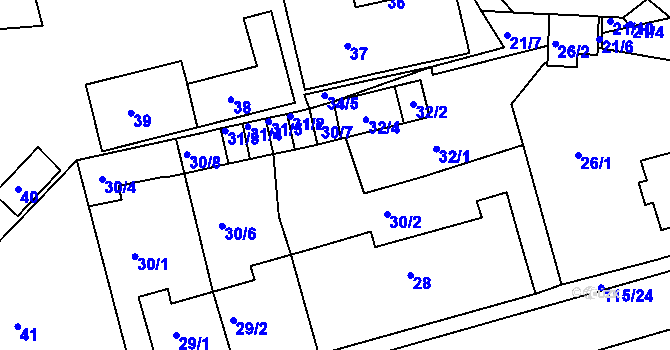 Parcela st. 30/3 v KÚ Proboštov u Teplic, Katastrální mapa