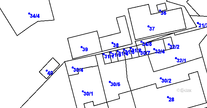 Parcela st. 31/1 v KÚ Proboštov u Teplic, Katastrální mapa