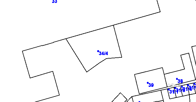 Parcela st. 34/4 v KÚ Proboštov u Teplic, Katastrální mapa
