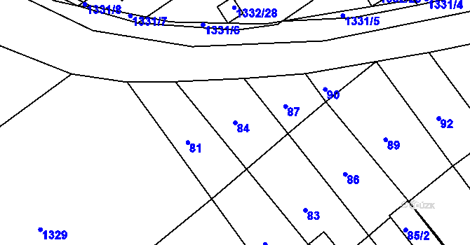 Parcela st. 84 v KÚ Proboštov u Teplic, Katastrální mapa