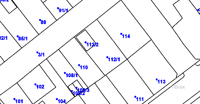 Parcela st. 112 v KÚ Proboštov u Teplic, Katastrální mapa