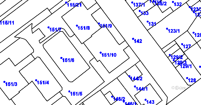 Parcela st. 151/10 v KÚ Proboštov u Teplic, Katastrální mapa