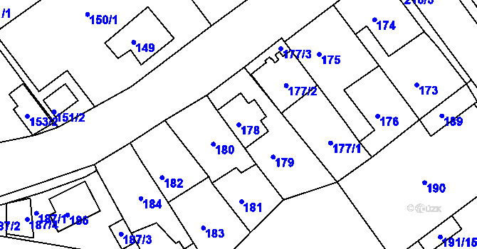 Parcela st. 178 v KÚ Proboštov u Teplic, Katastrální mapa