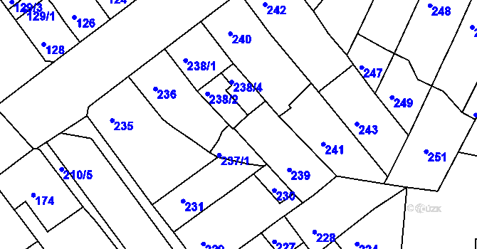 Parcela st. 238/5 v KÚ Proboštov u Teplic, Katastrální mapa
