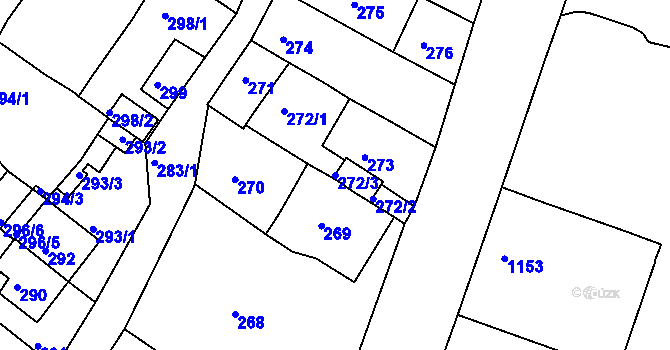 Parcela st. 272/3 v KÚ Proboštov u Teplic, Katastrální mapa