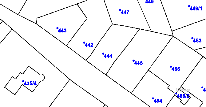 Parcela st. 444 v KÚ Proboštov u Teplic, Katastrální mapa