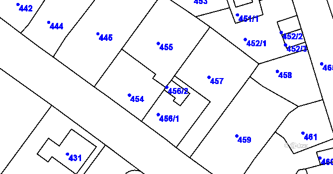 Parcela st. 456/2 v KÚ Proboštov u Teplic, Katastrální mapa