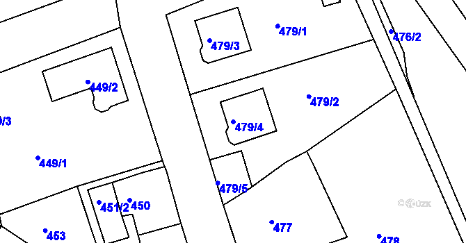 Parcela st. 479/4 v KÚ Proboštov u Teplic, Katastrální mapa