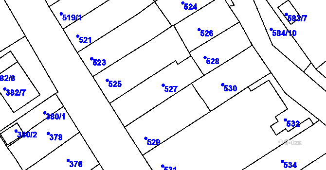 Parcela st. 527 v KÚ Proboštov u Teplic, Katastrální mapa