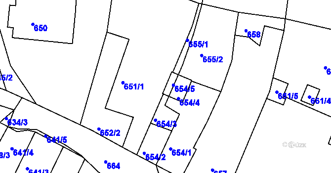 Parcela st. 651/2 v KÚ Proboštov u Teplic, Katastrální mapa
