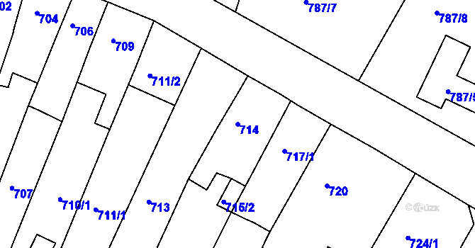 Parcela st. 714 v KÚ Proboštov u Teplic, Katastrální mapa