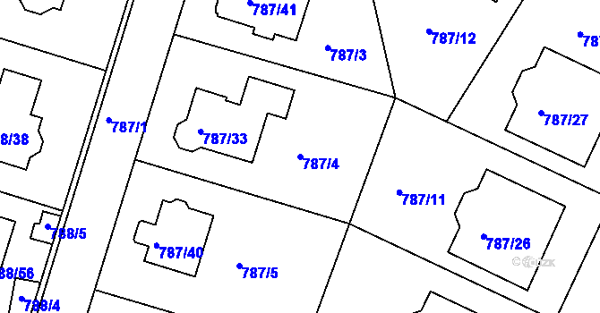 Parcela st. 787/4 v KÚ Proboštov u Teplic, Katastrální mapa