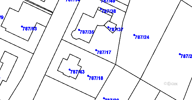 Parcela st. 787/17 v KÚ Proboštov u Teplic, Katastrální mapa