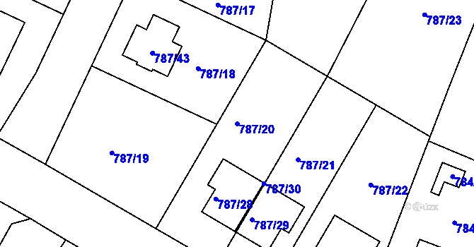 Parcela st. 787/20 v KÚ Proboštov u Teplic, Katastrální mapa