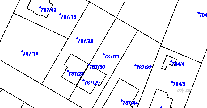Parcela st. 787/21 v KÚ Proboštov u Teplic, Katastrální mapa