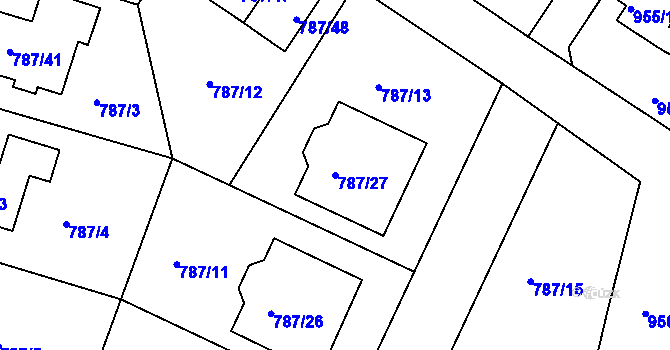 Parcela st. 787/27 v KÚ Proboštov u Teplic, Katastrální mapa