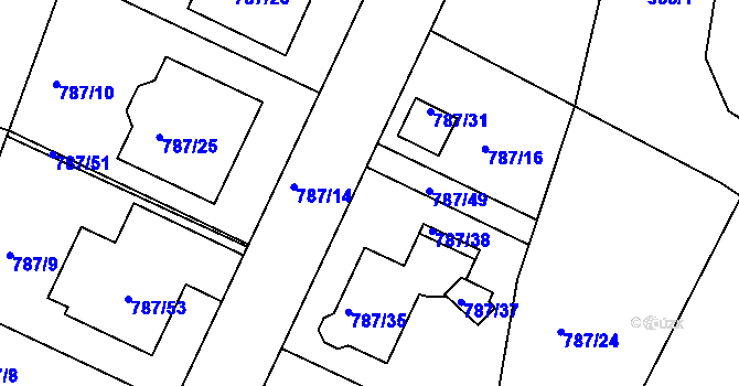 Parcela st. 787/39 v KÚ Proboštov u Teplic, Katastrální mapa