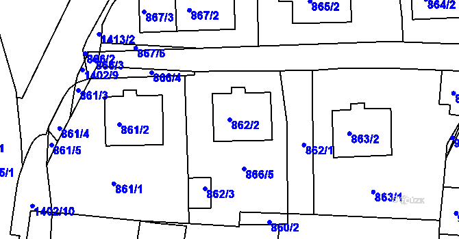 Parcela st. 862/2 v KÚ Proboštov u Teplic, Katastrální mapa