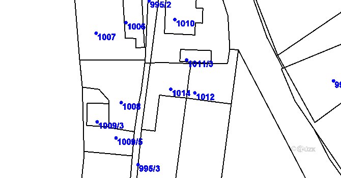 Parcela st. 1014 v KÚ Proboštov u Teplic, Katastrální mapa