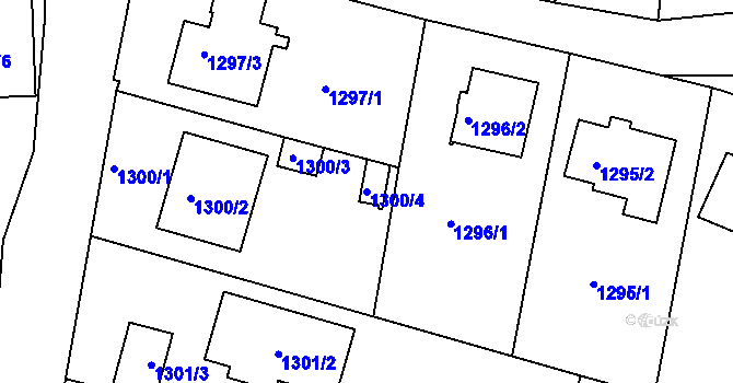 Parcela st. 1300/4 v KÚ Proboštov u Teplic, Katastrální mapa