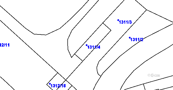Parcela st. 1311/4 v KÚ Proboštov u Teplic, Katastrální mapa