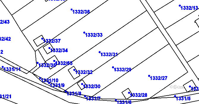 Parcela st. 1332/31 v KÚ Proboštov u Teplic, Katastrální mapa