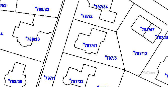 Parcela st. 787/41 v KÚ Proboštov u Teplic, Katastrální mapa