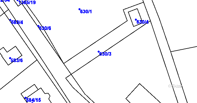 Parcela st. 630/3 v KÚ Proboštov u Teplic, Katastrální mapa