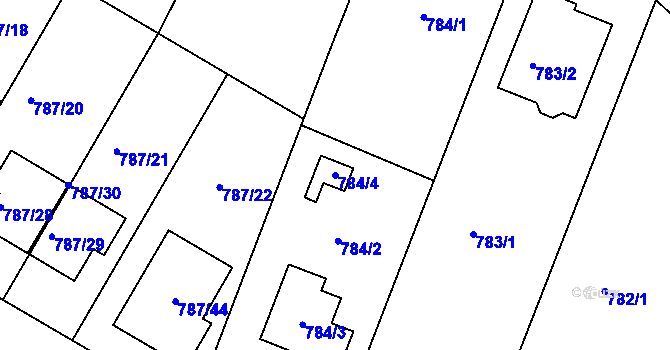 Parcela st. 784/4 v KÚ Proboštov u Teplic, Katastrální mapa