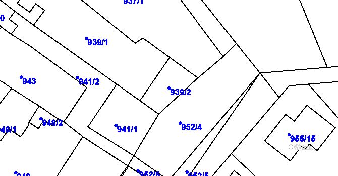 Parcela st. 939/2 v KÚ Proboštov u Teplic, Katastrální mapa