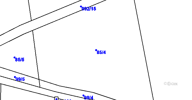 Parcela st. 85/4 v KÚ Prohoř, Katastrální mapa